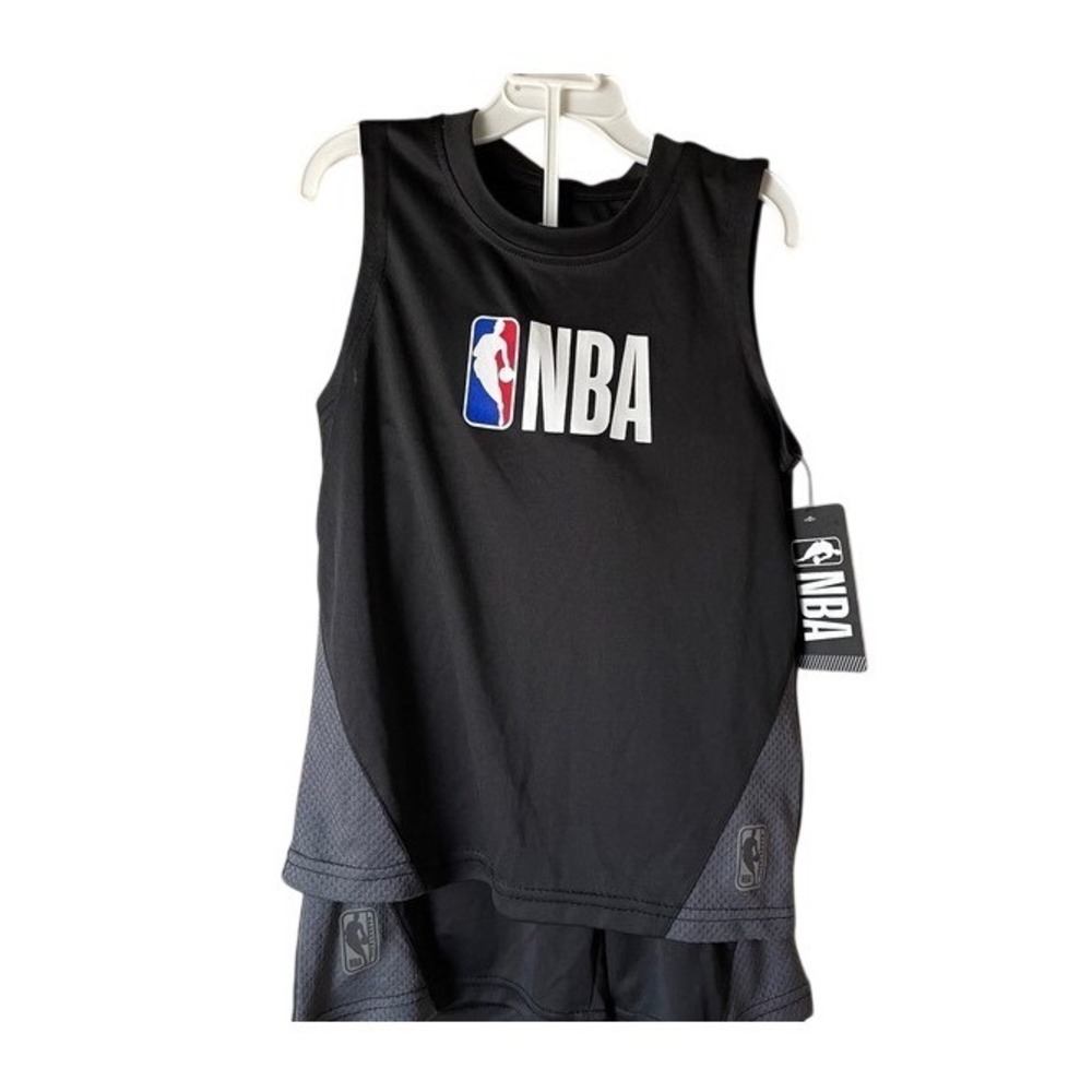 NBA Kids Black‎ Sleeveless Basketball Jersey and Shorts Set, 7